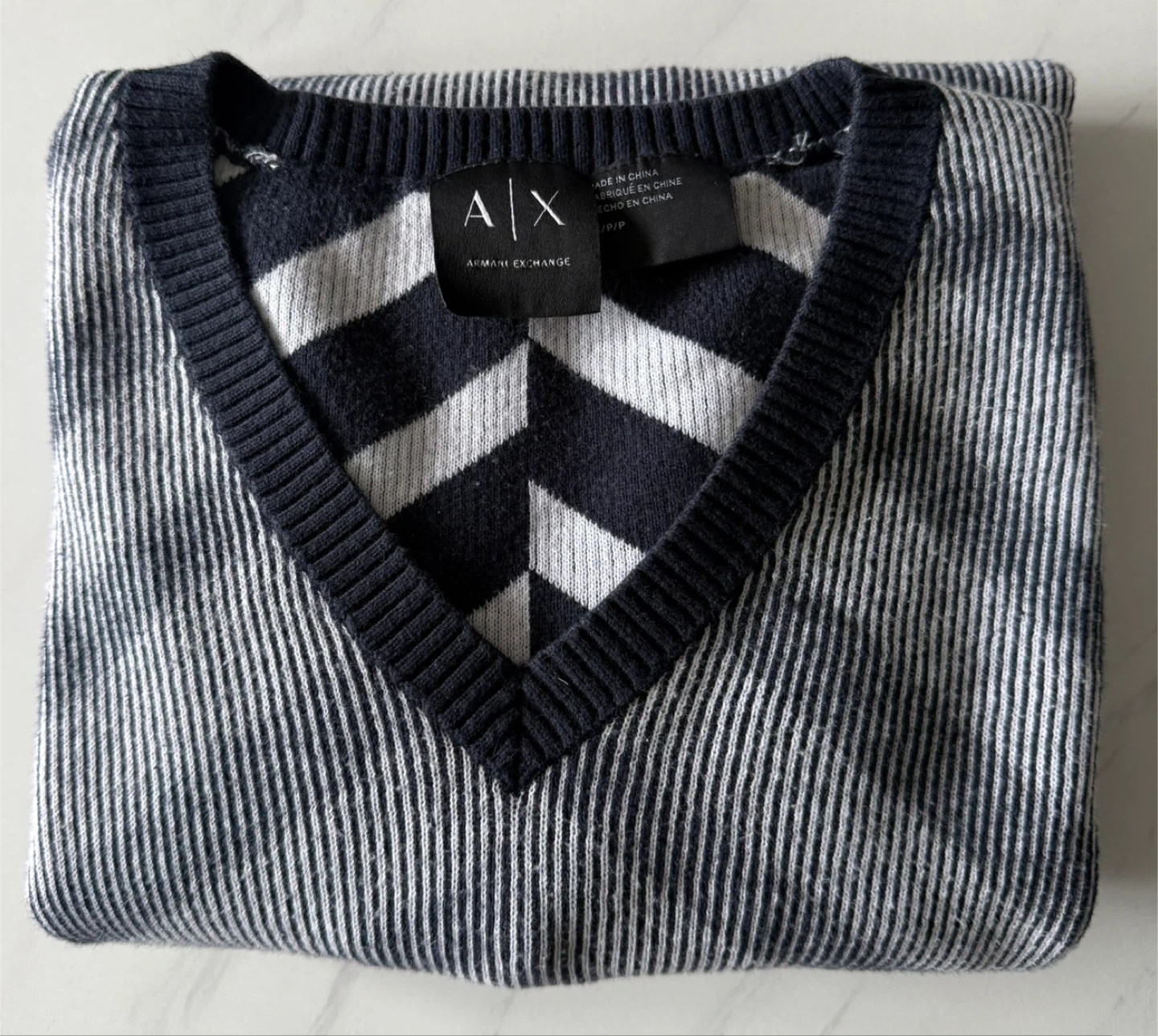 Armani Exchange V-Neck Striped Sweater