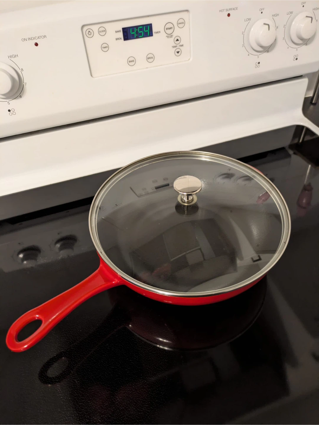 Staub Cast Iron Pan with Glass Lid - Red
