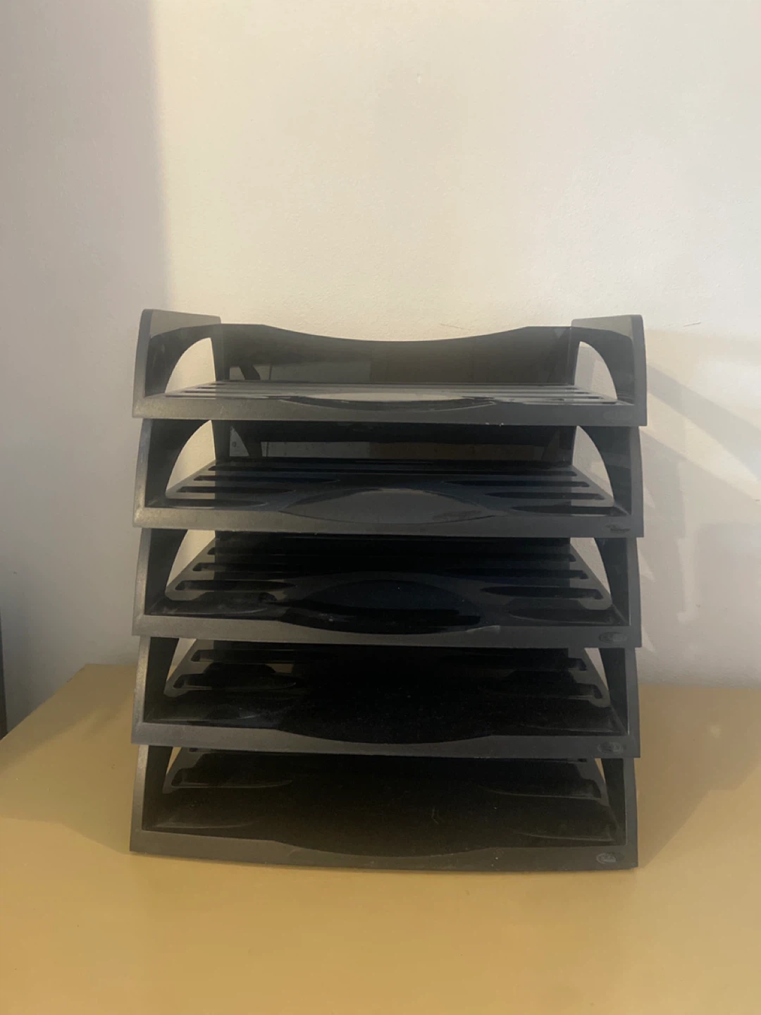 5-Tier Black Plastic Document Sorter/Organizer