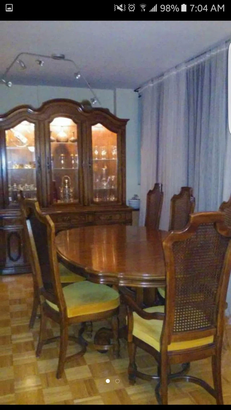 Wooden Dining Table with 6 Chairs