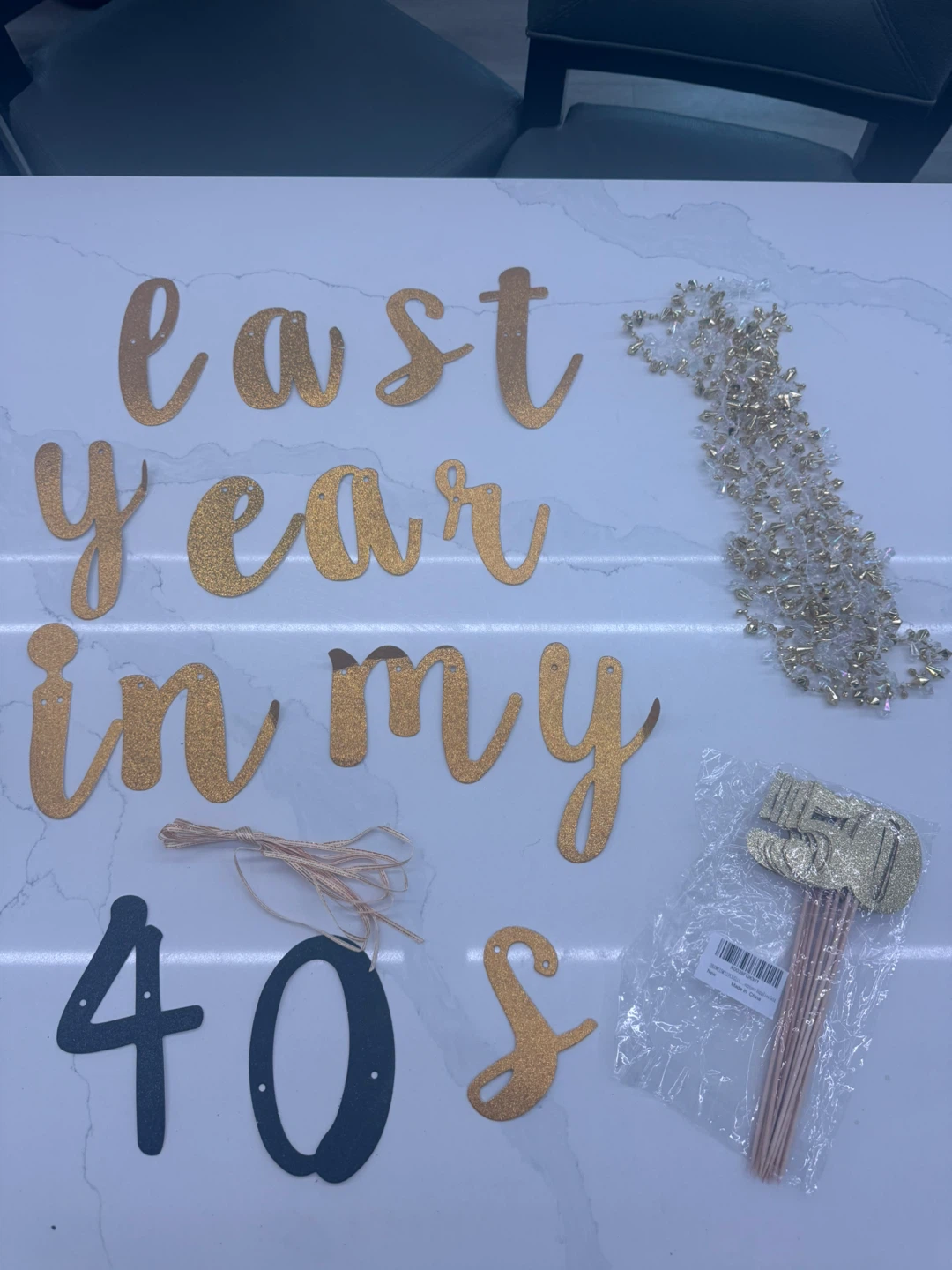birthday decor- last year in my 40s