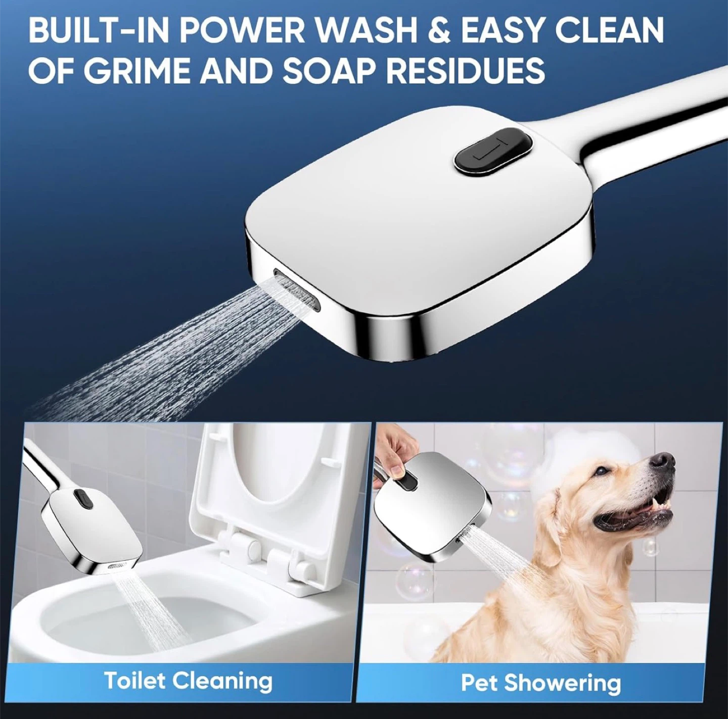Self-Clean Anti-Clog Nozzles Handheld Shower Head - photo 4