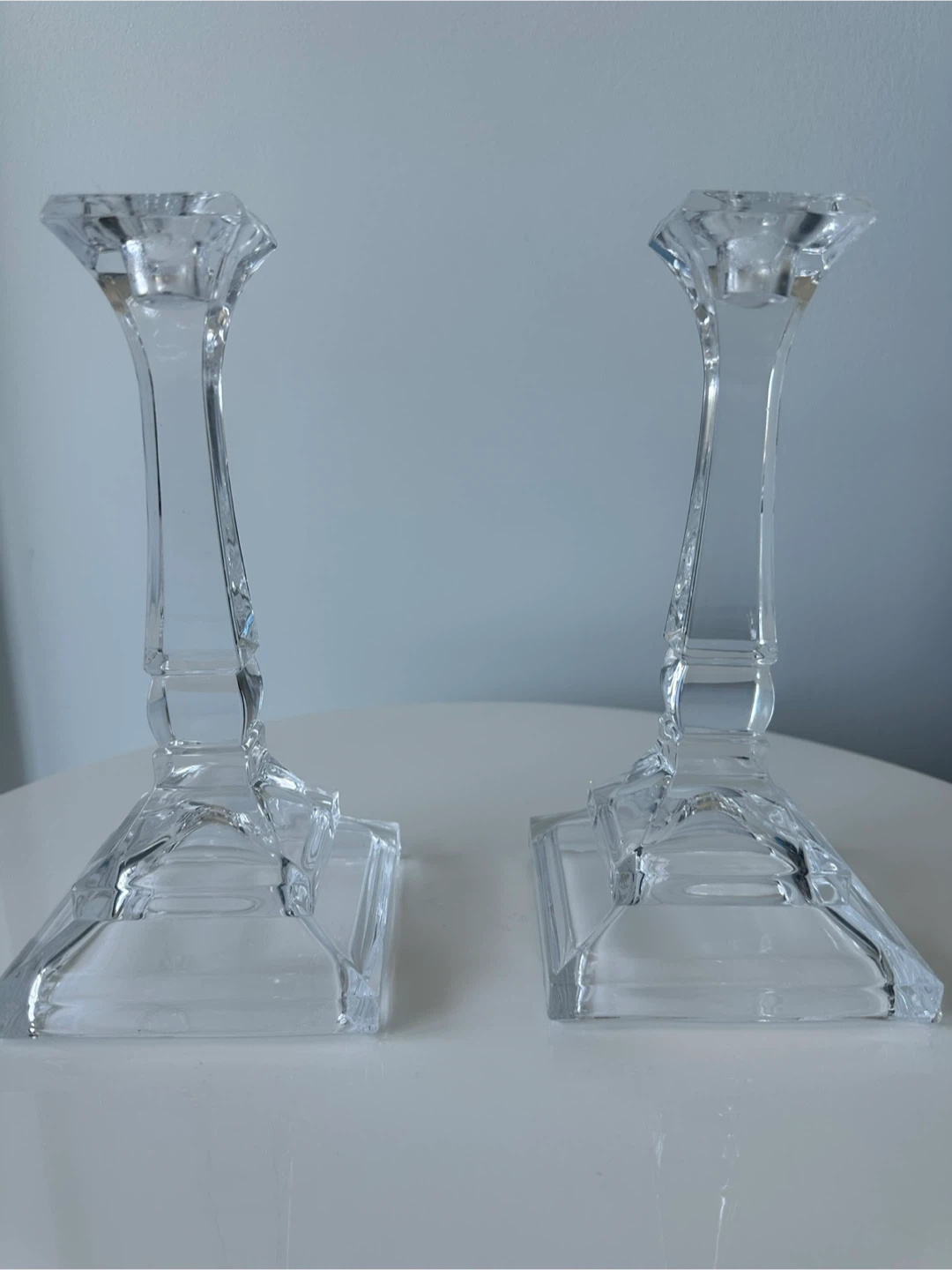 🥕 Elegant Candle Holder Pair with Dark Blue Candles 🕯️💙 - photo 3