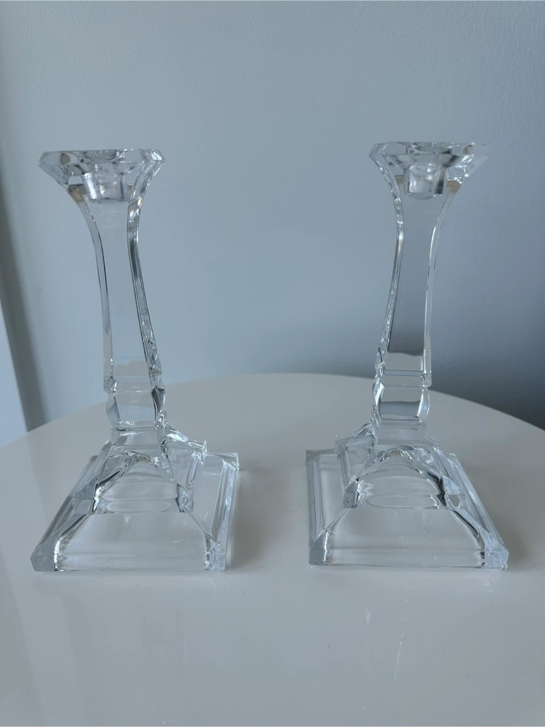 🥕 Elegant Candle Holder Pair with Dark Blue Candles 🕯️💙 - photo 2