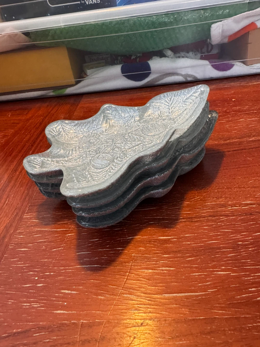 Set of 4 Frosted Glass Christmas Tree Dishes - photo 2