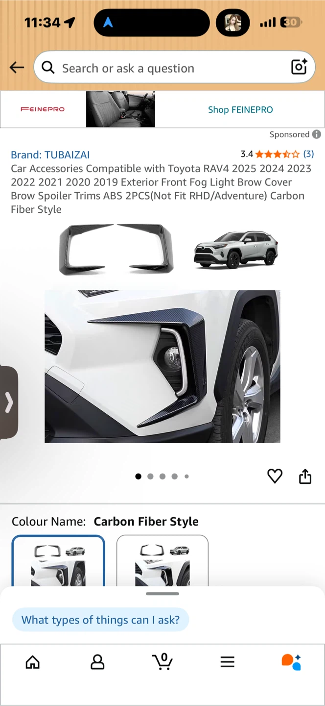 ABS spoiler Carbon Fiber Fog light - photo 2