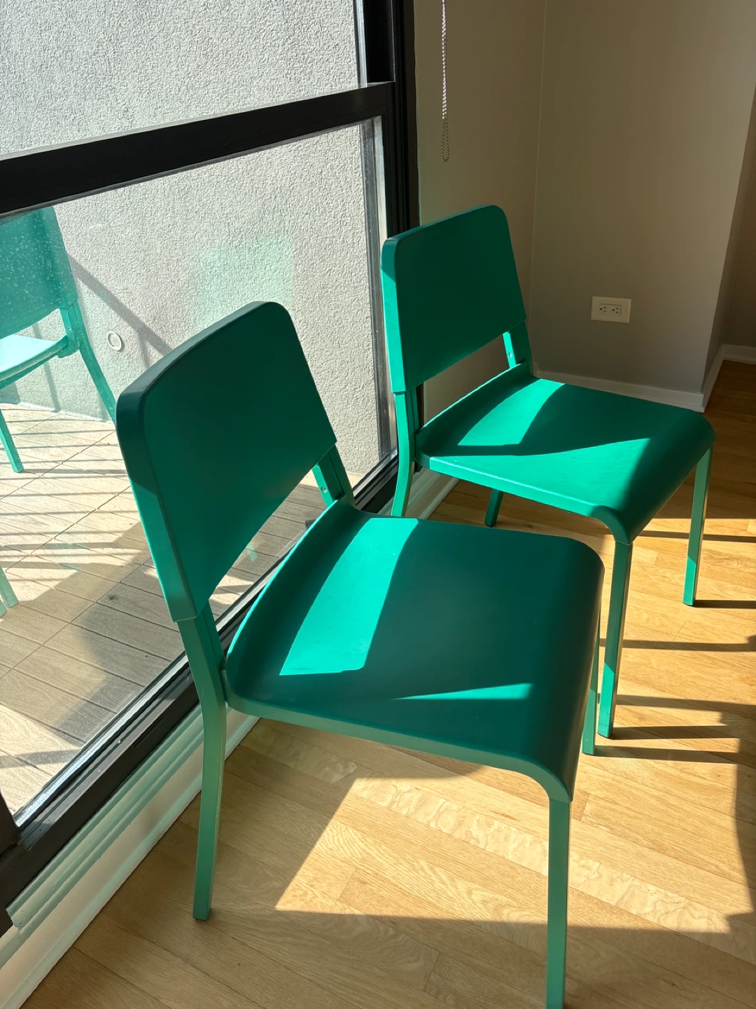 IKEA Green stackable Chairs (Set of 2)