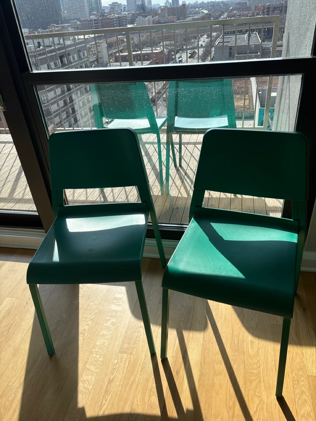 IKEA Green stackable Chairs (Set of 2) - photo 3