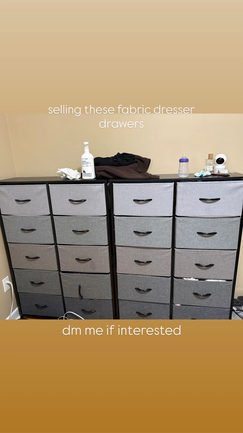 Fabric dresser drawers