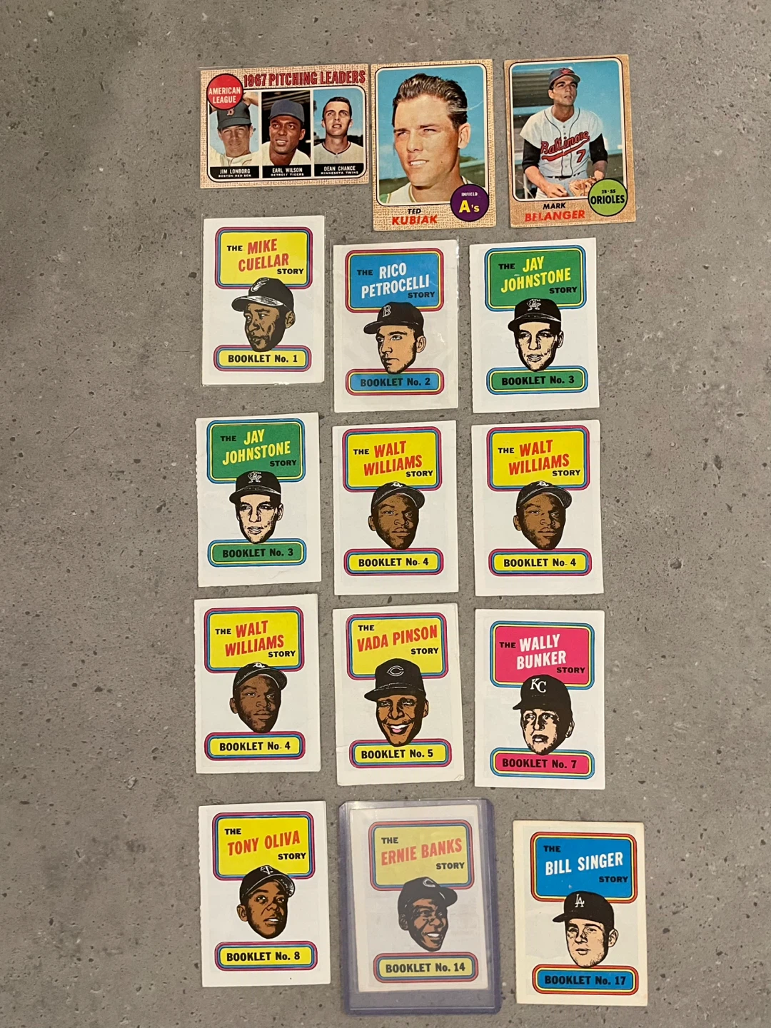 Baseball Cards 1968,1970 and 1973