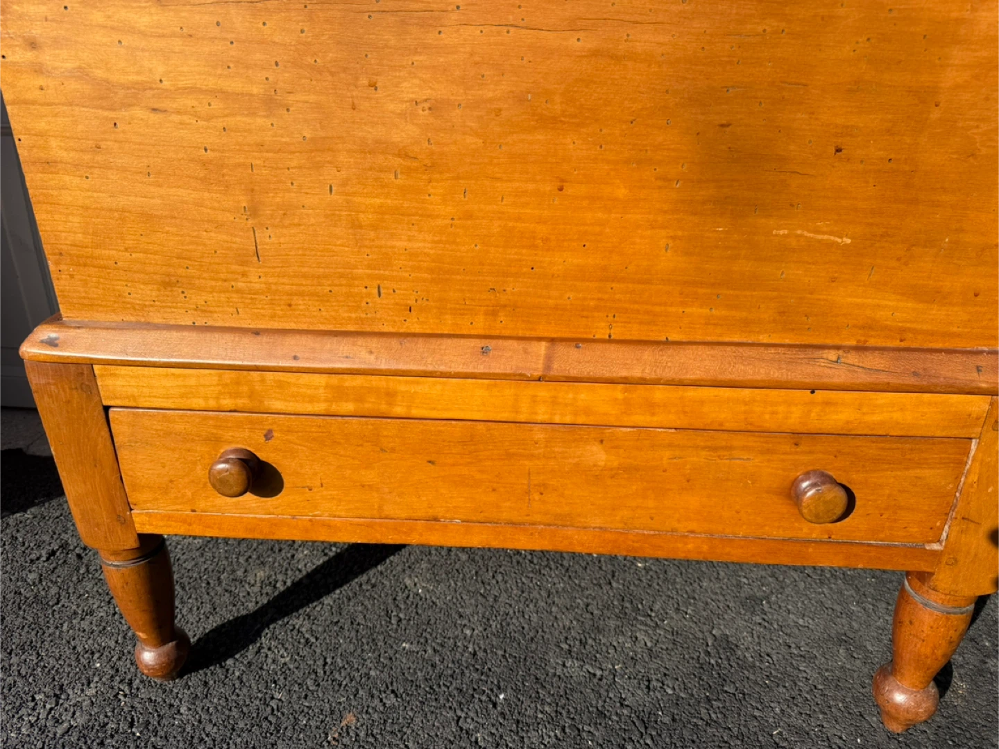 Primitive Sugar Chest Antique Farmhouse Wood Storage Chest - photo 5