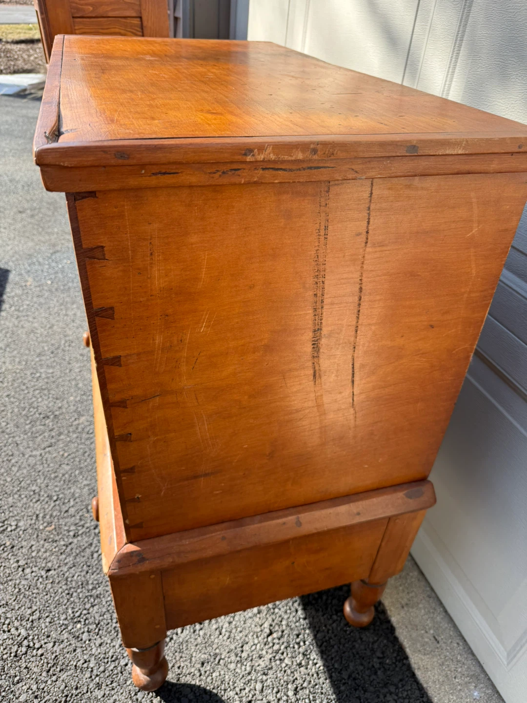 Primitive Sugar Chest Antique Farmhouse Wood Storage Chest - photo 3