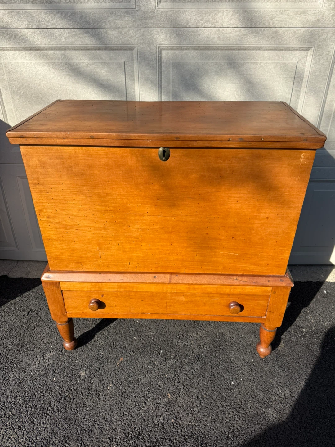 Primitive Sugar Chest Antique Farmhouse Wood Storage Chest