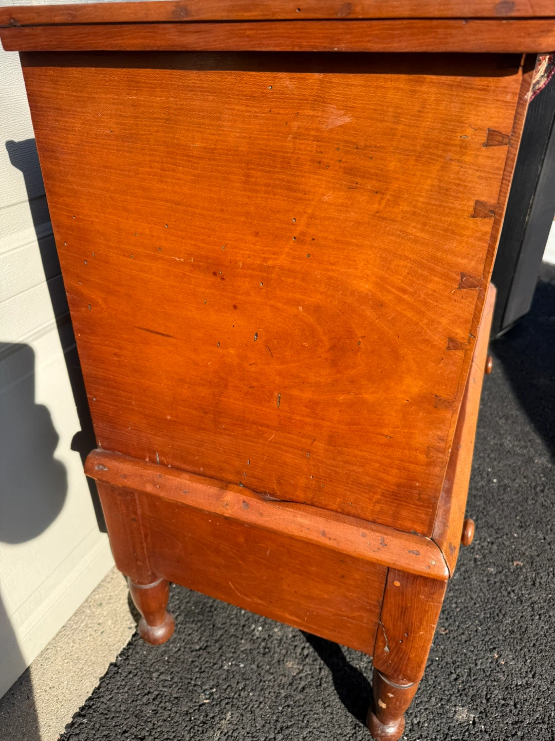 Primitive Sugar Chest Antique Farmhouse Wood Storage Chest - photo 2
