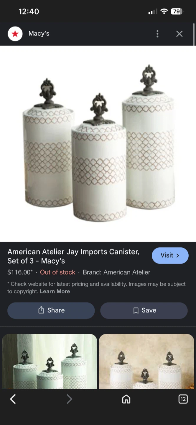 American Atelier Jay Imports Canister Set of 3 - photo 2