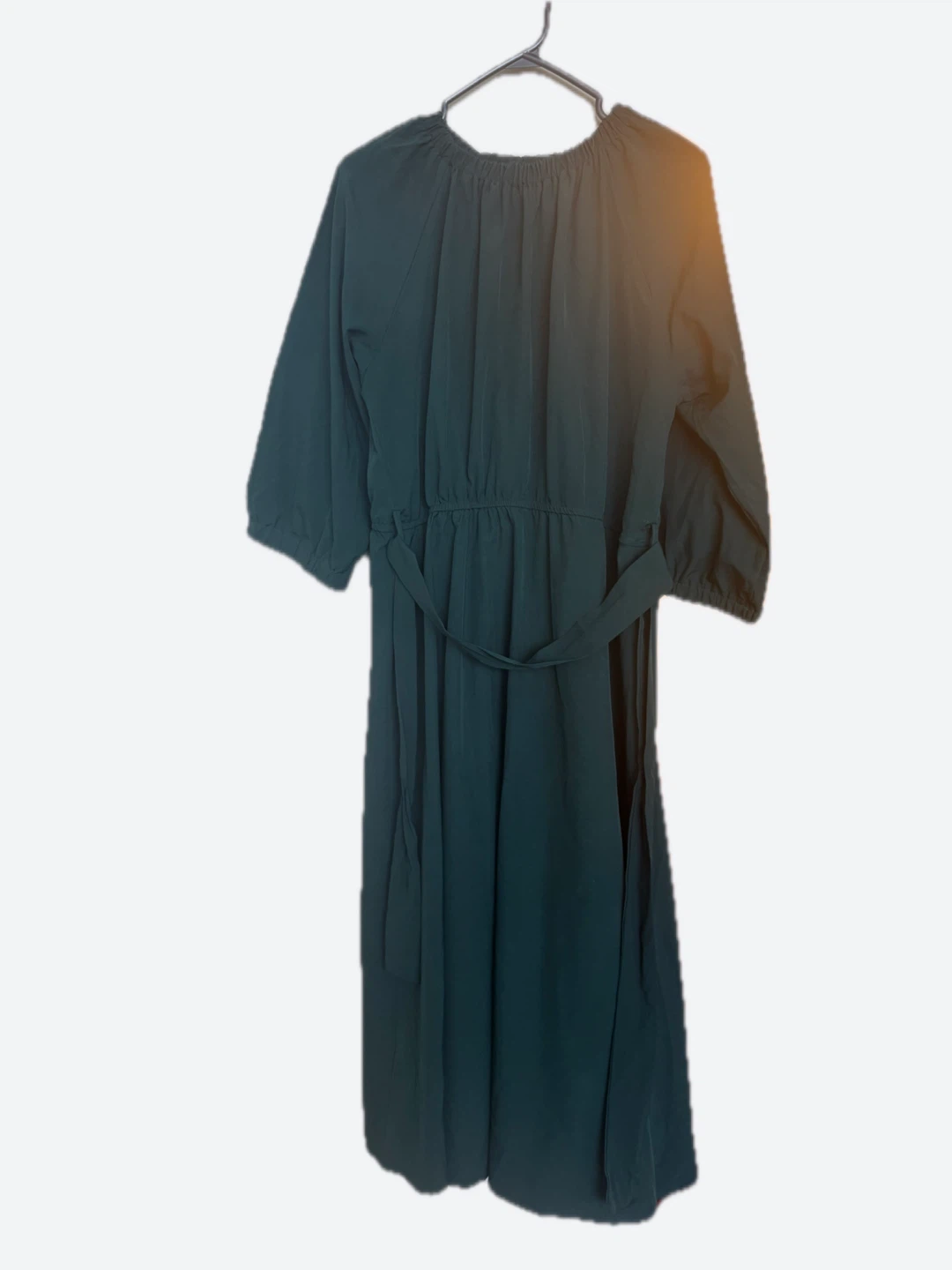 Teal Green Belted Midi Dress