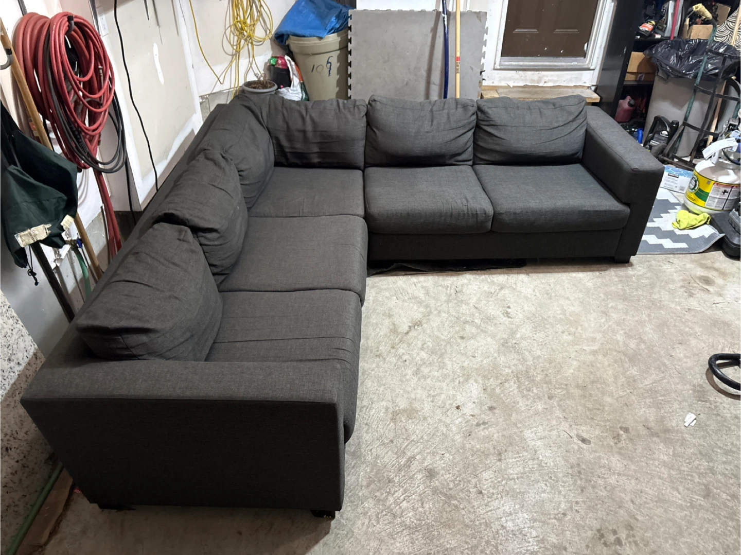 Eq3 Dark Grey Sectional Sofa - Free Delivery | Great Condition - photo 2