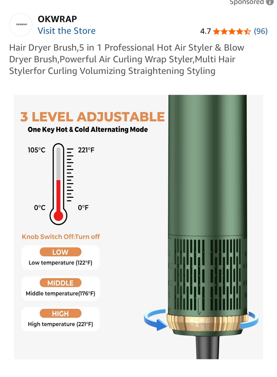 OKWRAP 5-in-1 Hot Air Styler and Blow Dryer Brush - photo 4