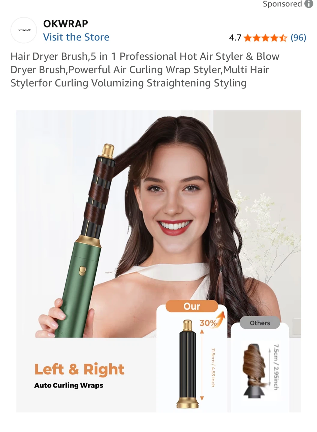 OKWRAP 5-in-1 Hot Air Styler and Blow Dryer Brush - photo 3