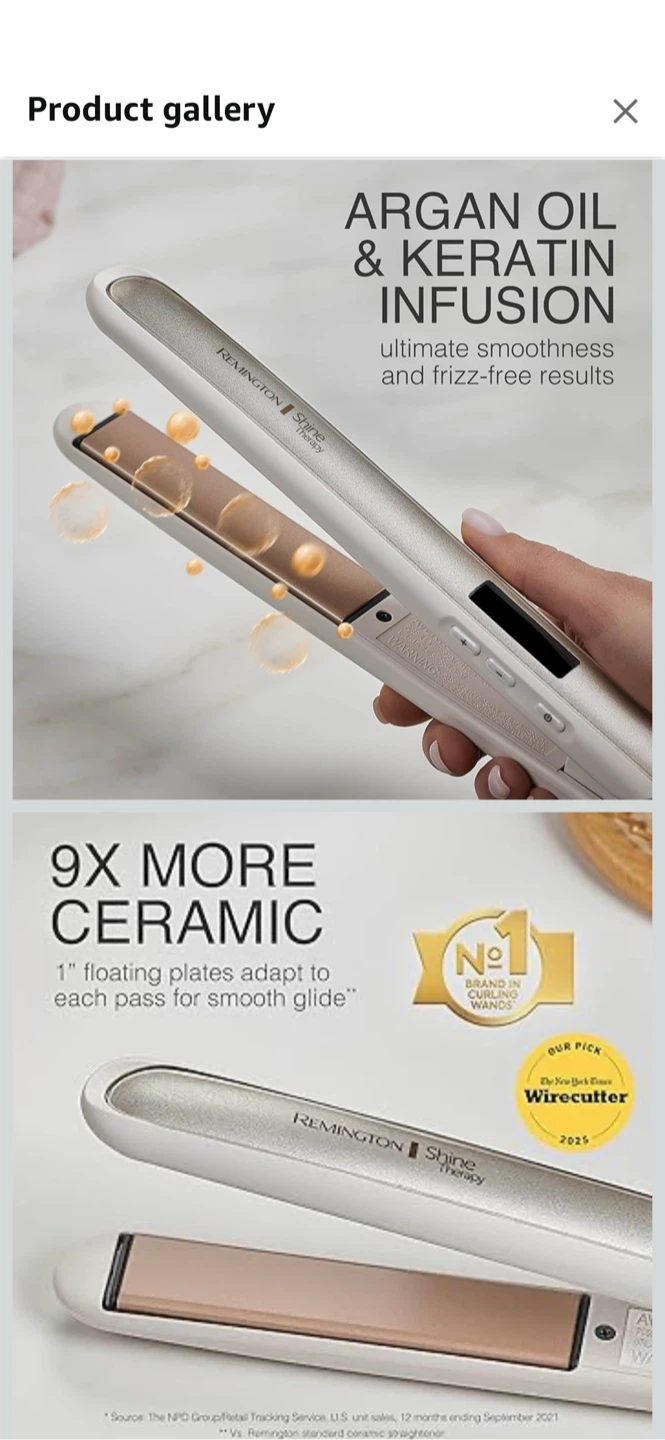 Remington Shine Therapy 1" Flat Iron