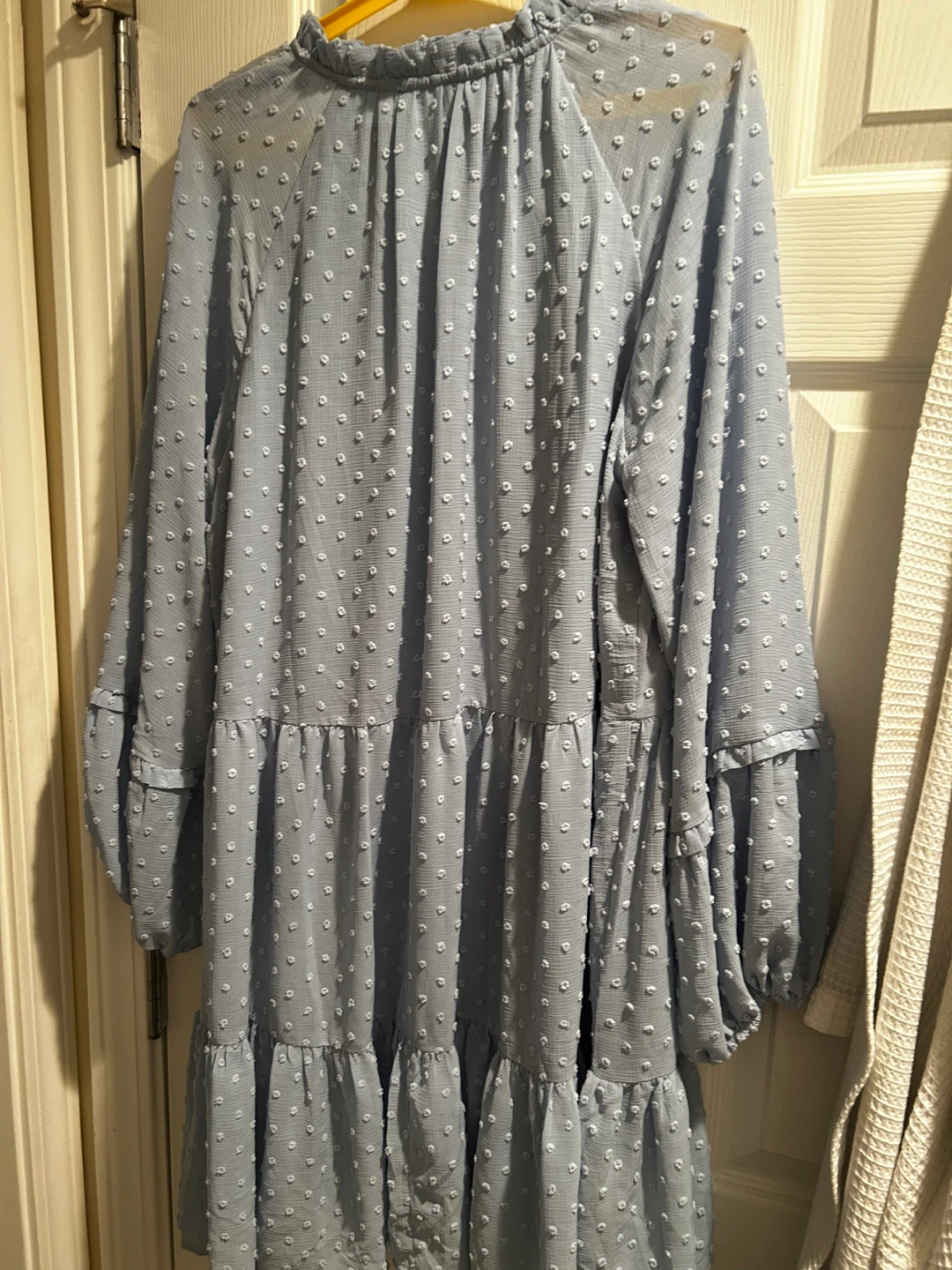 CeCe Women's Blue Swiss Dot Tiered Maxi Dress Size L - photo 3