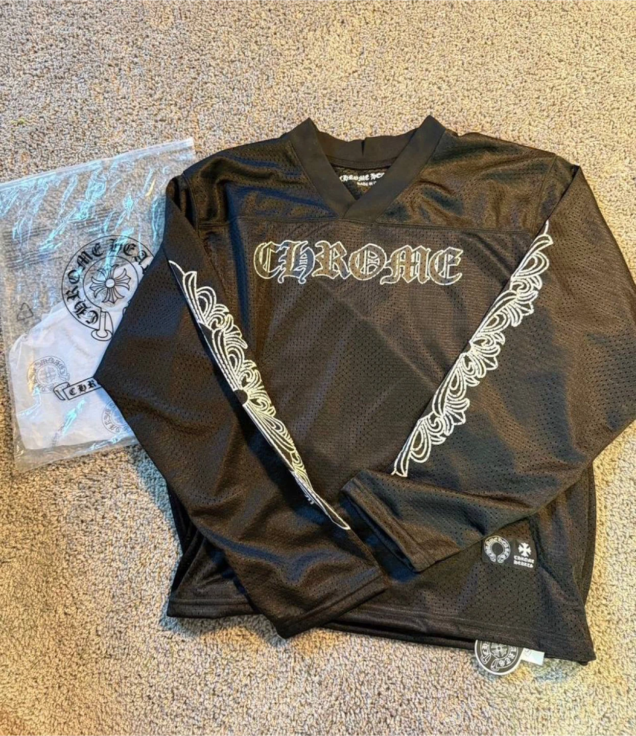 Chrome Hearts Black Mesh Long Sleeve Jersey - All Sizes