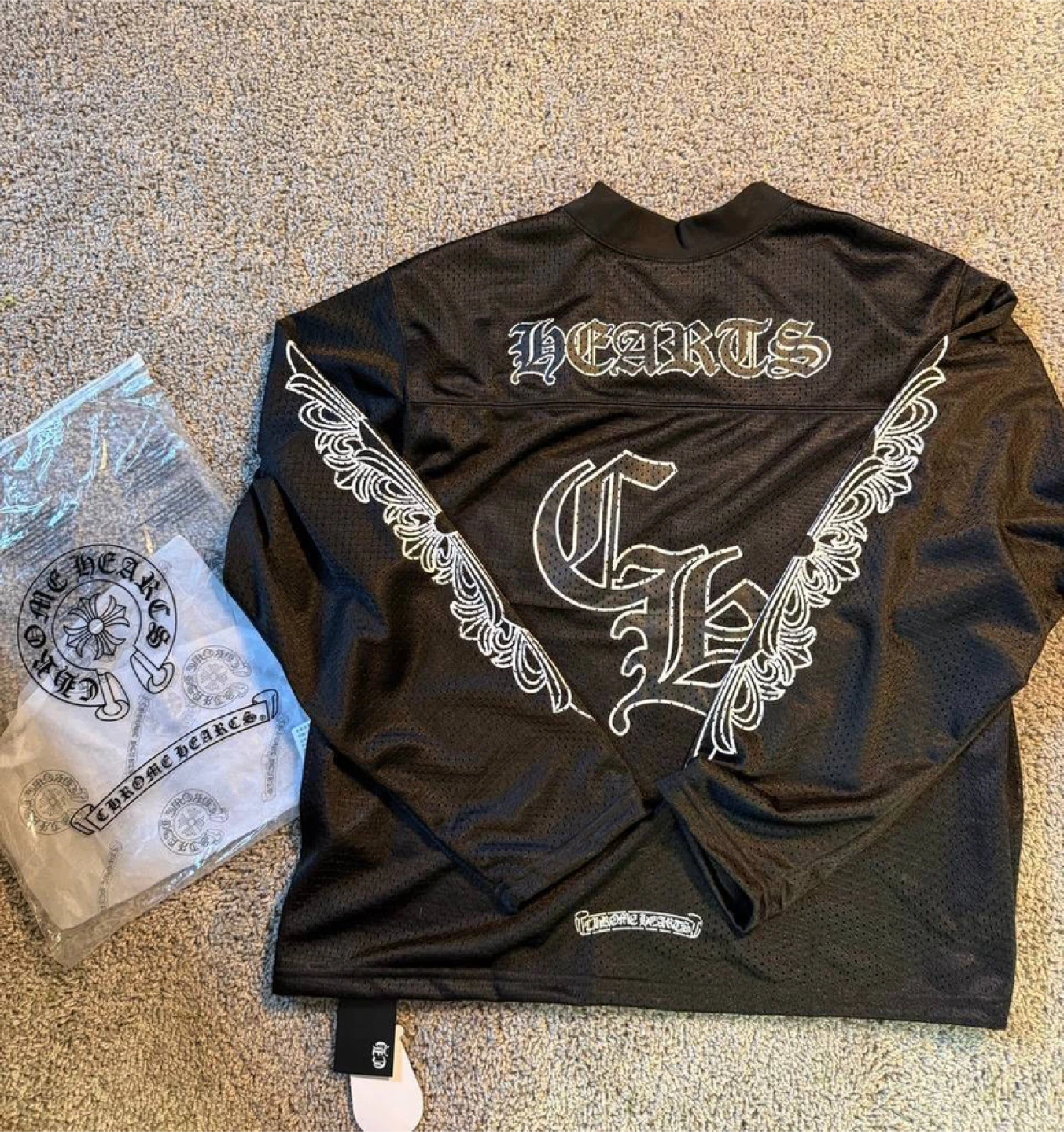 Chrome Hearts Black Mesh Long Sleeve Jersey - All Sizes - photo 2