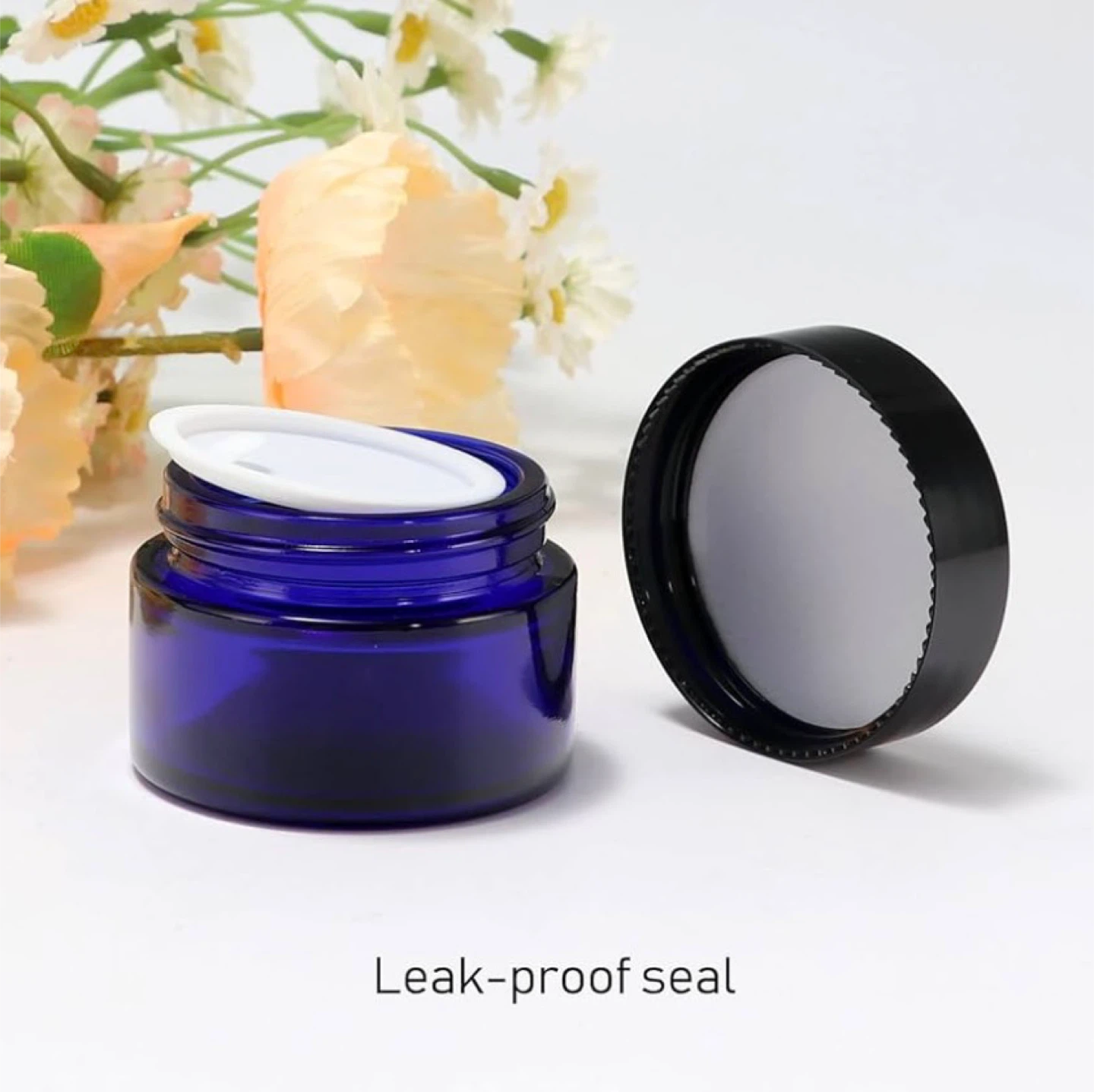 60 x 1 oz Cobalt Blue Glass Jars - photo 4