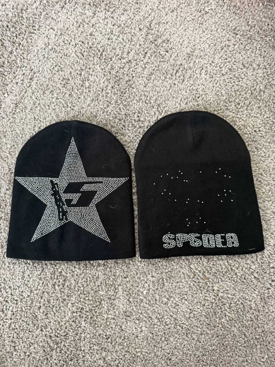 Sp5der Black Rhinestone Beanie - Brand New - photo 2