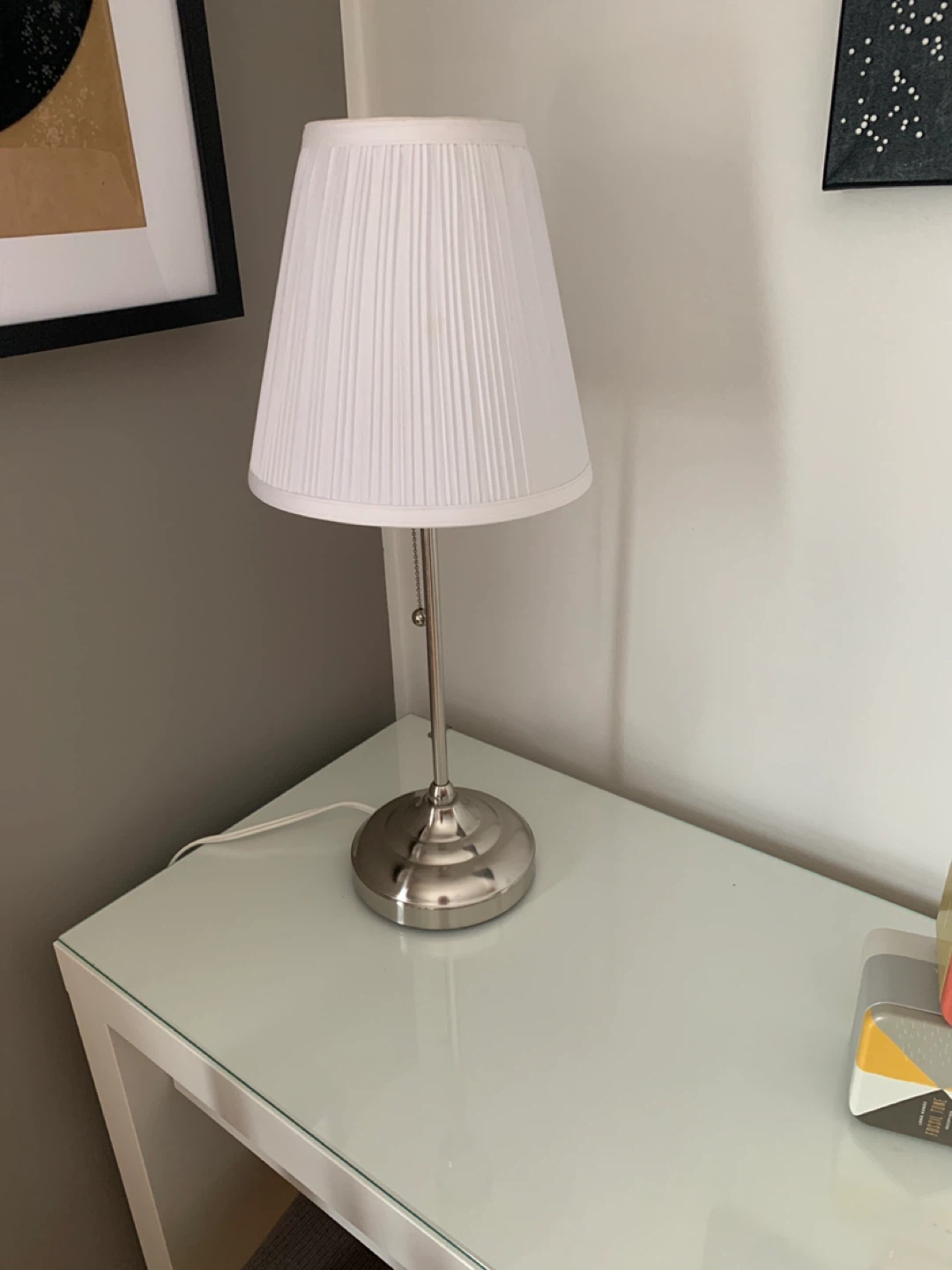 White Pleated Table Lamp