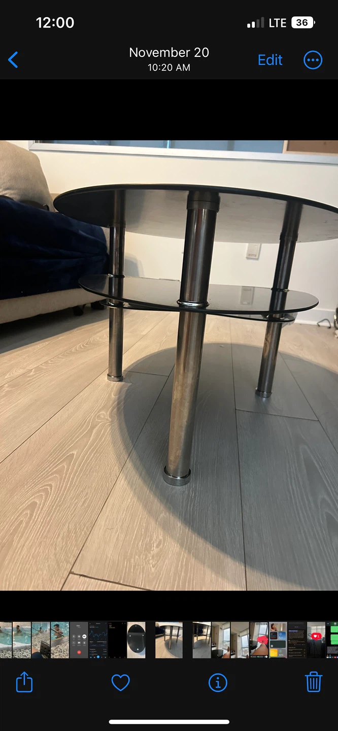 Oval Glass Coffee Table with Chrome Legs