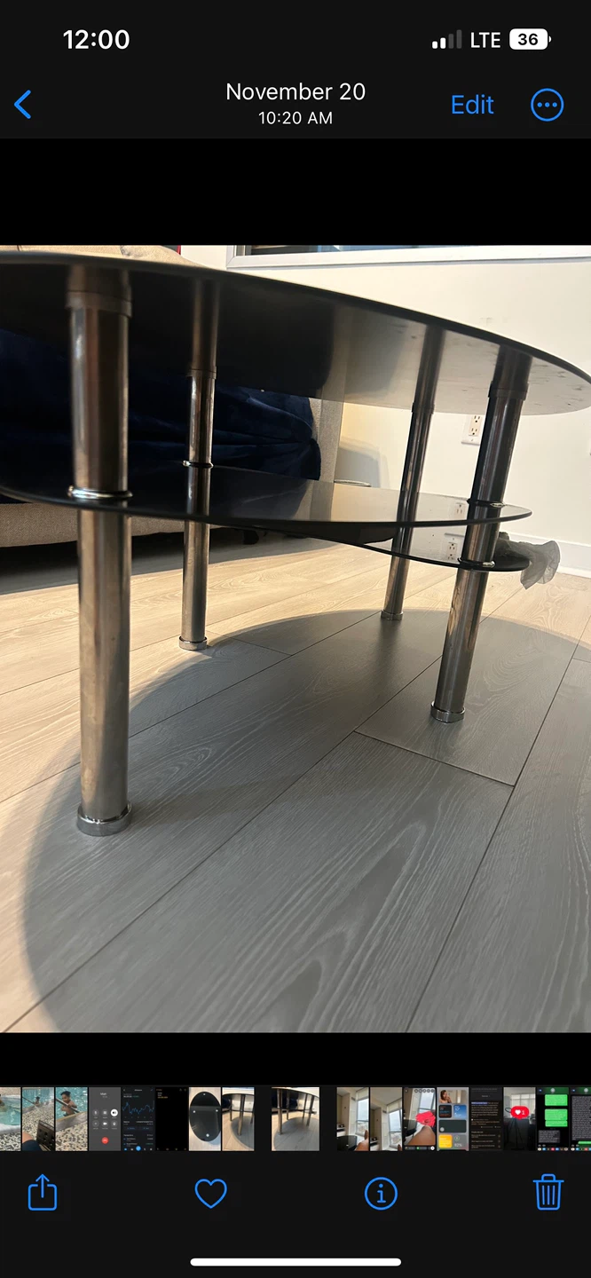 Oval Glass Coffee Table with Chrome Legs - photo 3