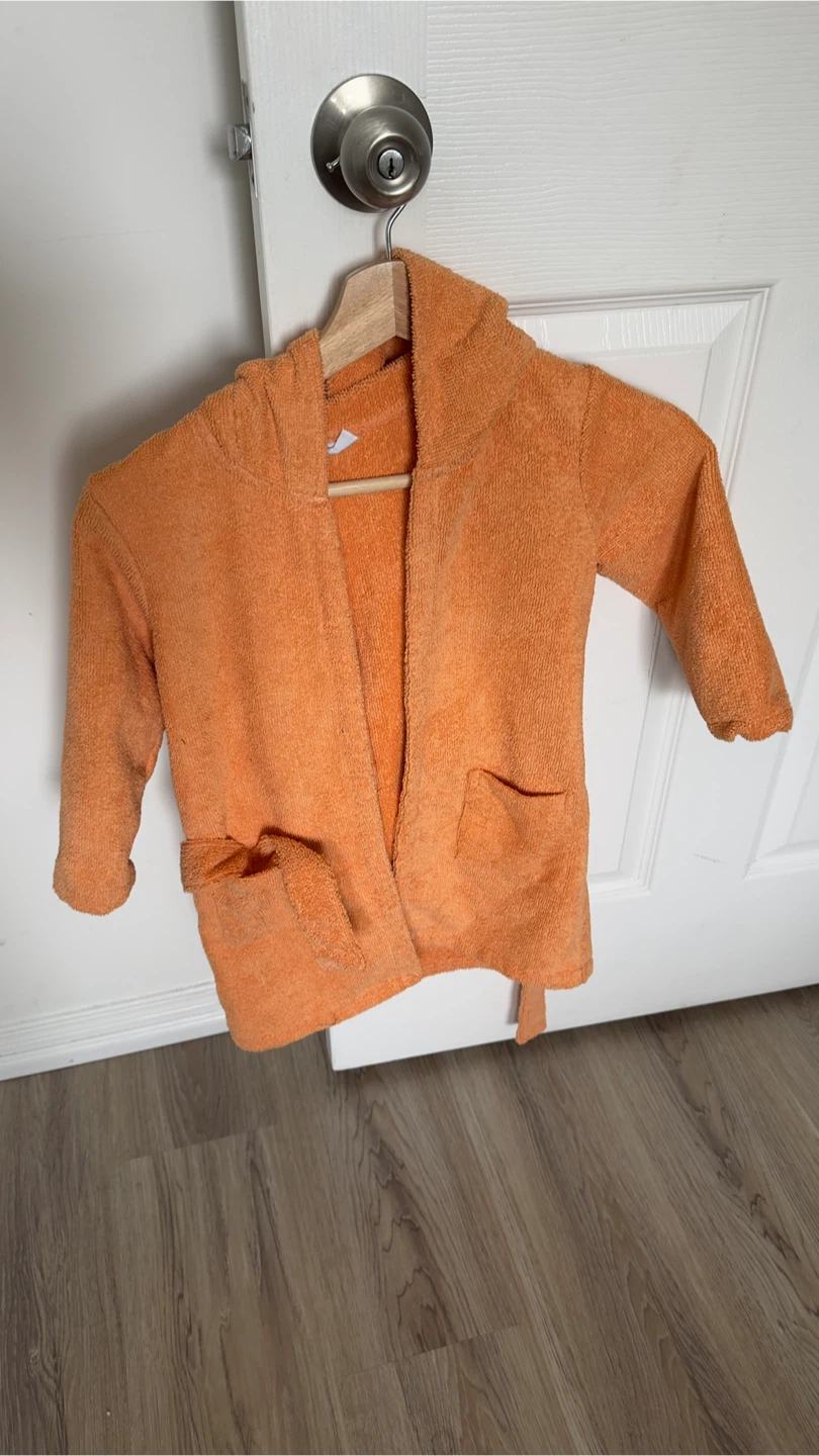 Kids Orange Frog Hooded Robe