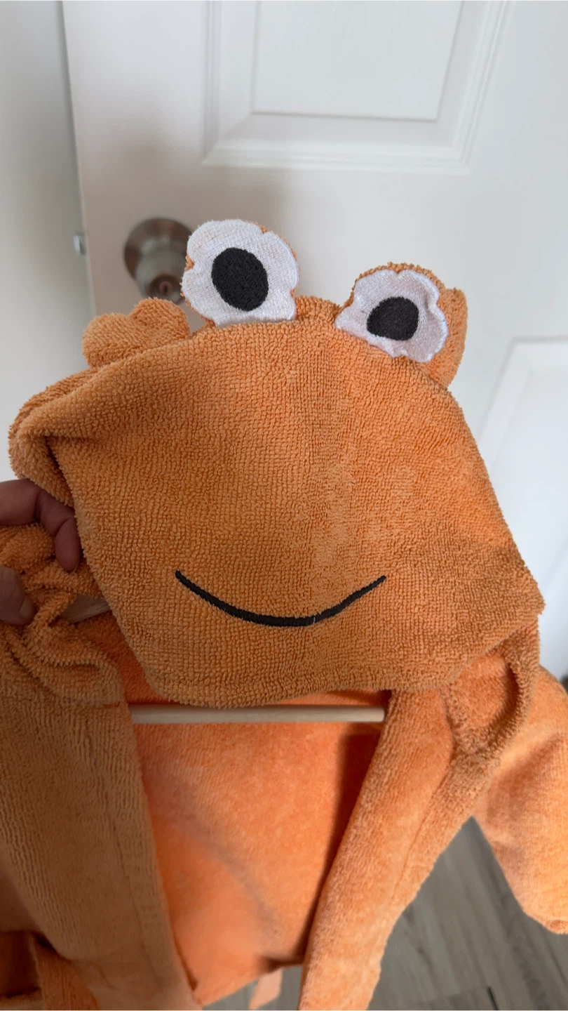 Kids Orange Frog Hooded Robe - photo 2