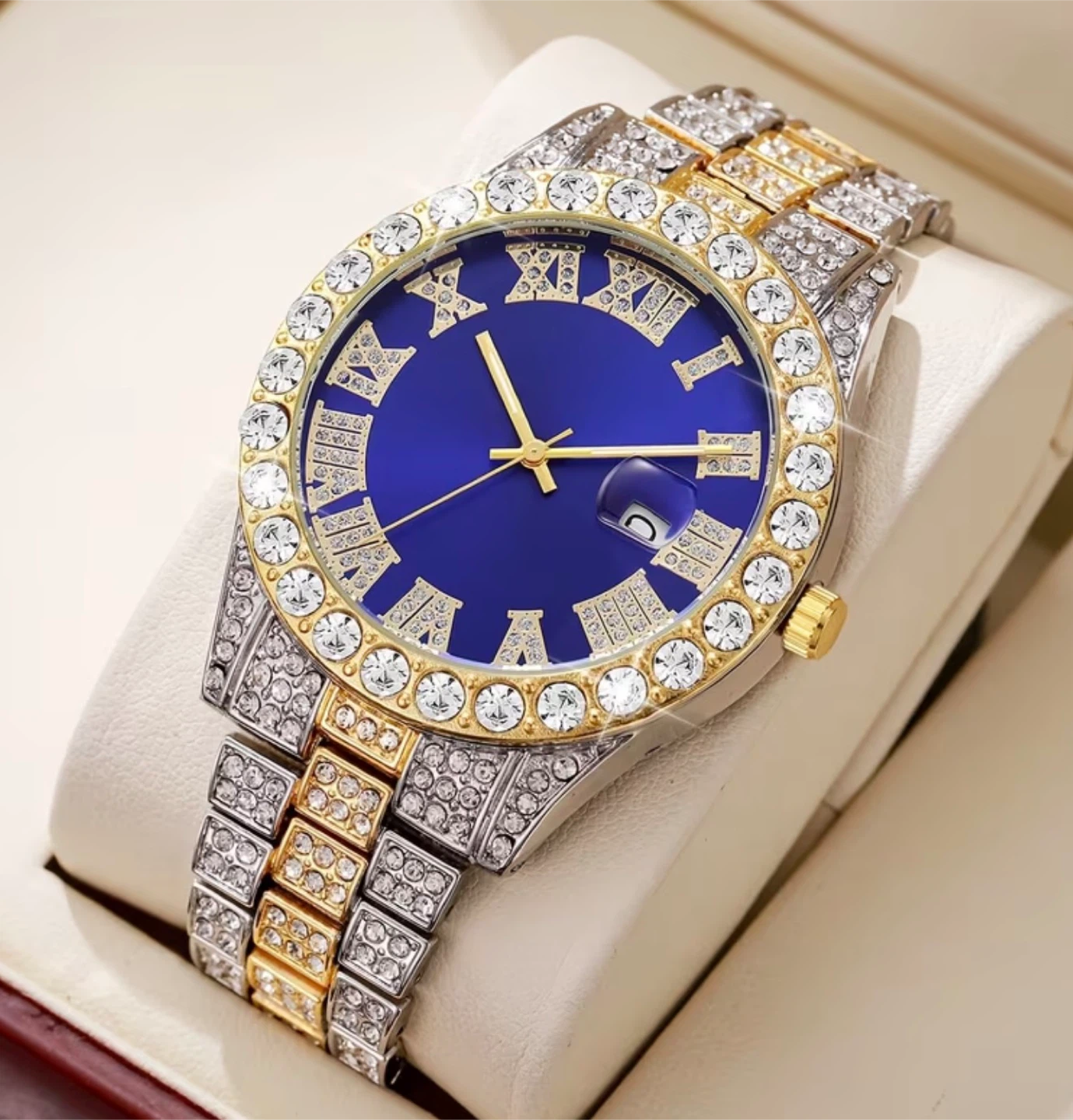 Men's/Women  Bling Watch with Roman Numerals - Red Dial - photo 2