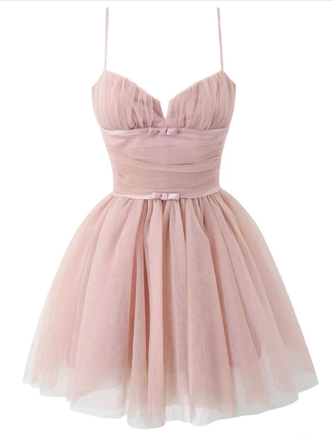 RETRO STAGE - 1970S SPAGHETTI STRAP BOW TULLE DRESS 🥕
