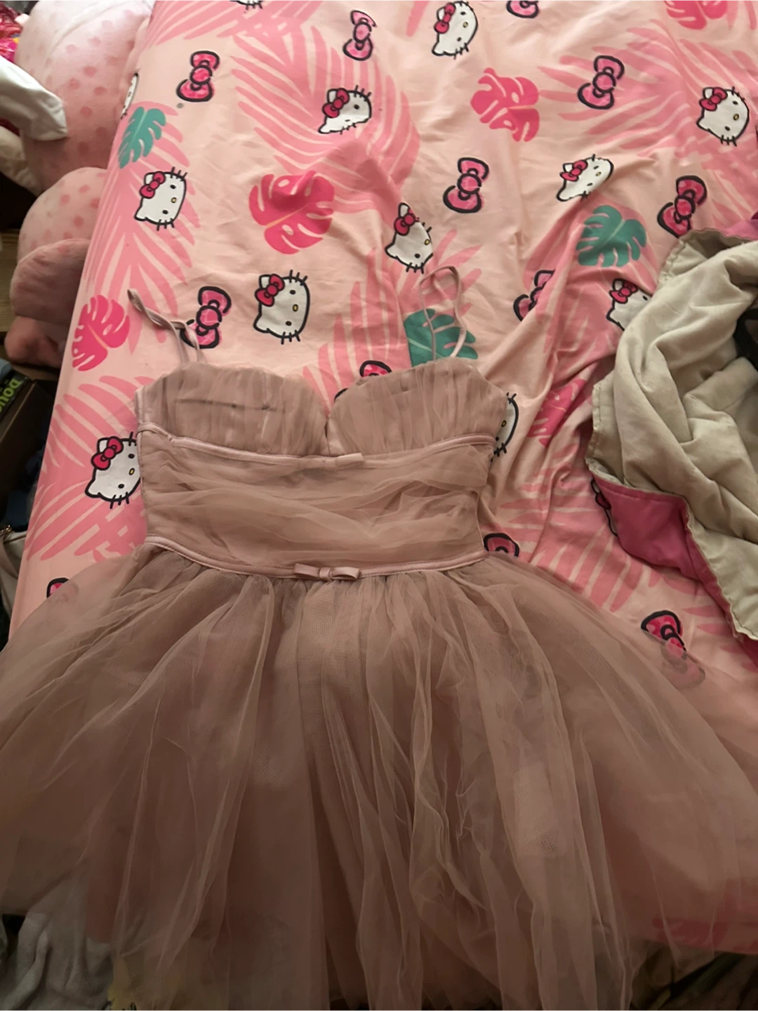 RETRO STAGE - 1970S SPAGHETTI STRAP BOW TULLE DRESS 🥕 - photo 4