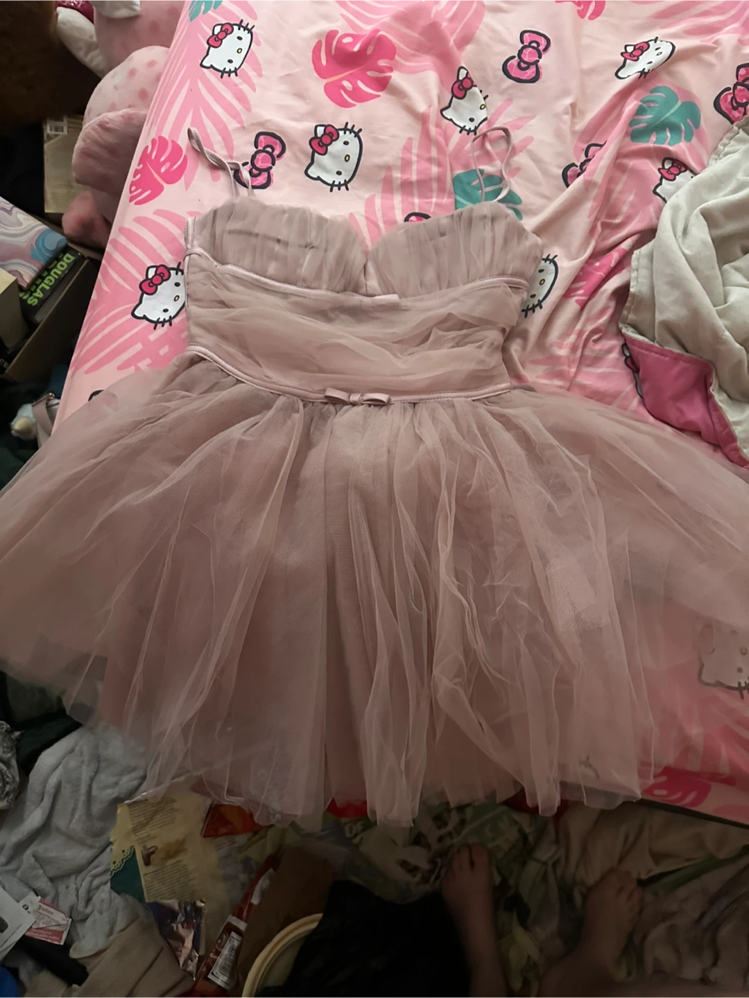 RETRO STAGE - 1970S SPAGHETTI STRAP BOW TULLE DRESS 🥕 - photo 2