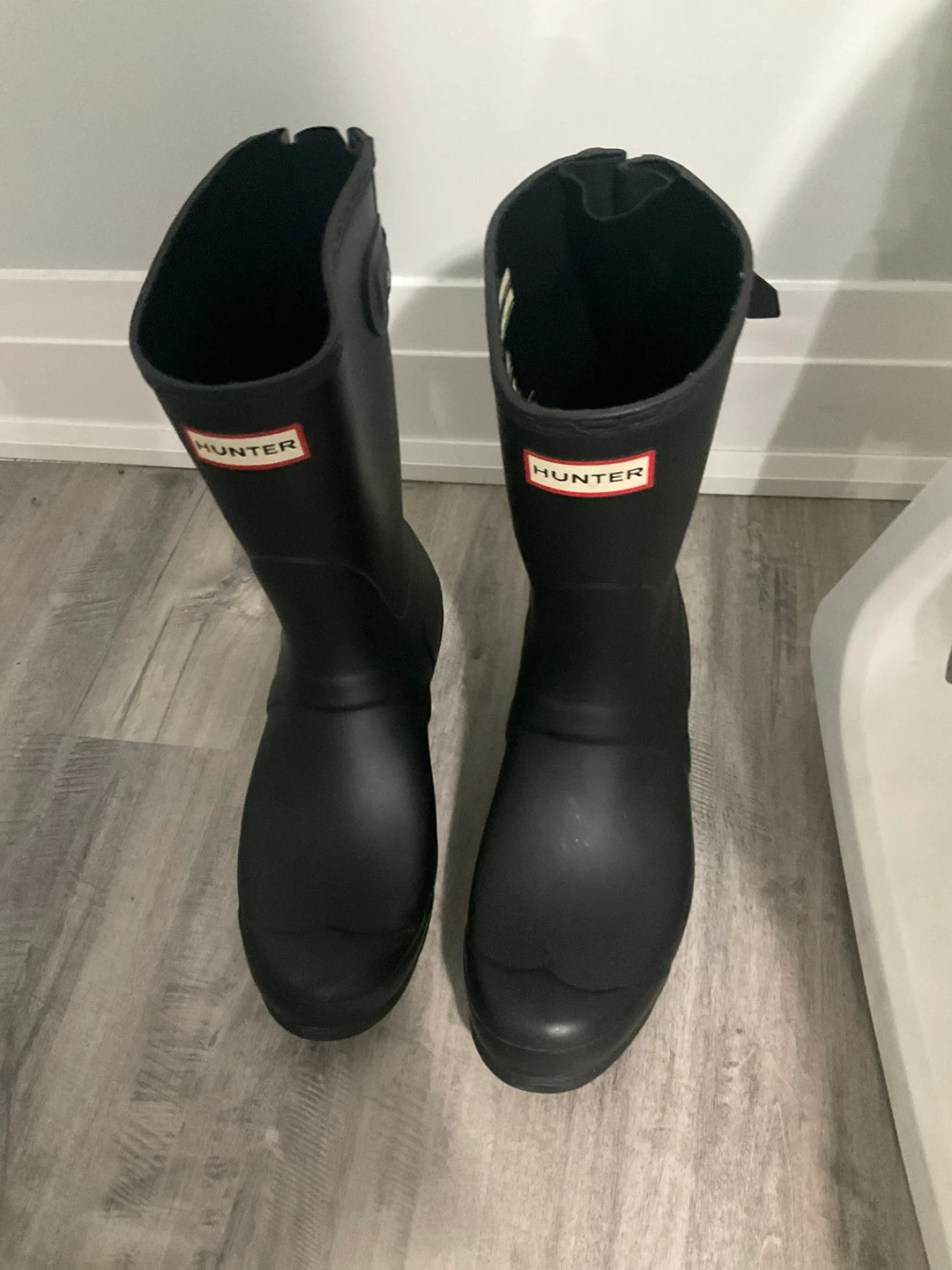 Hunter Women's Black Rubber Boots Size 10