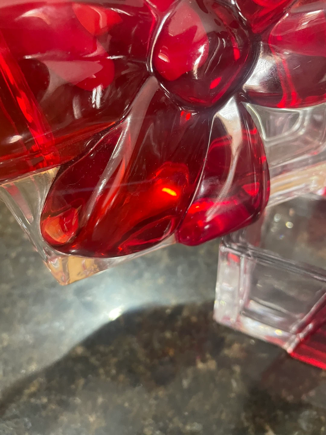 Clear Glass Present Box with Red Ribbon Accent - photo 3
