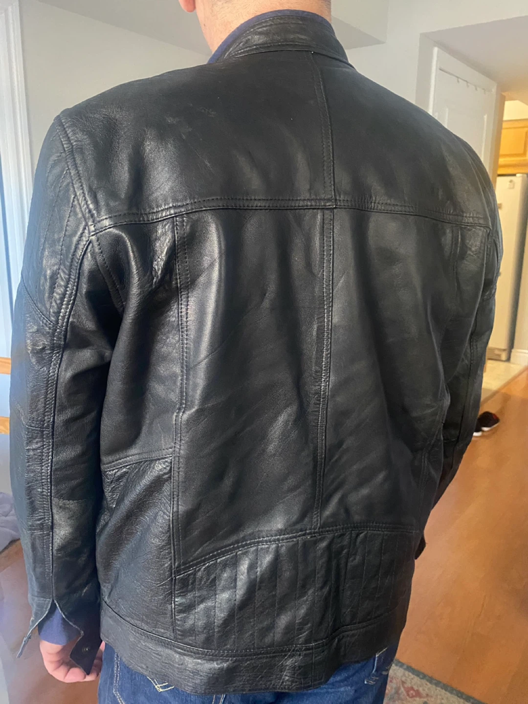 Men's Black Leather Jacket - photo 3