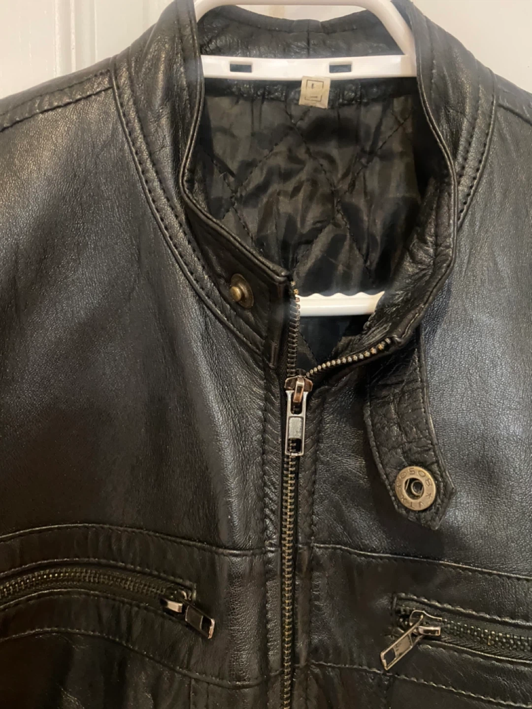 Men's Black Leather Jacket - photo 2