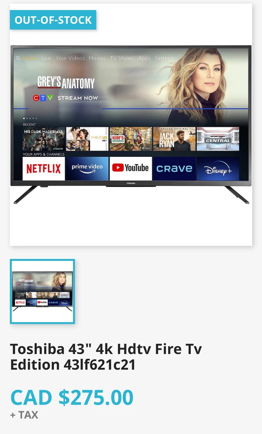 Toshiba 43" 4K HDR Smart TV Fire TV Edition - photo 2