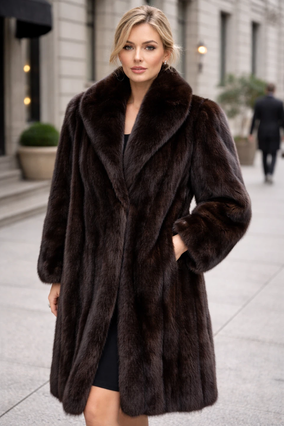 Women's Dark Brown Mink Fur Coat