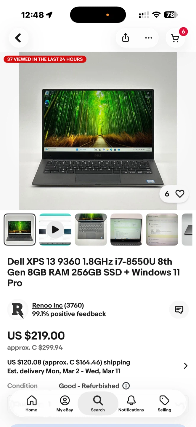 Dell XPS 13 9360 Laptop 1.8GHz