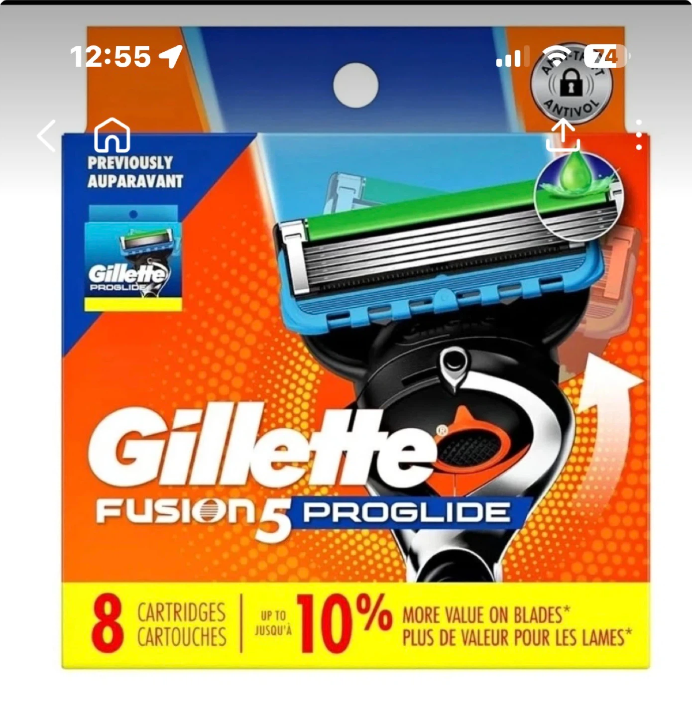 Gillette Fusion 5 ProGlide Razor Cartridges - 8 Pack