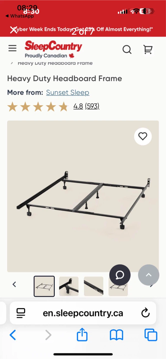 Frame + box spring  /king size w wheels - as new - photo 5