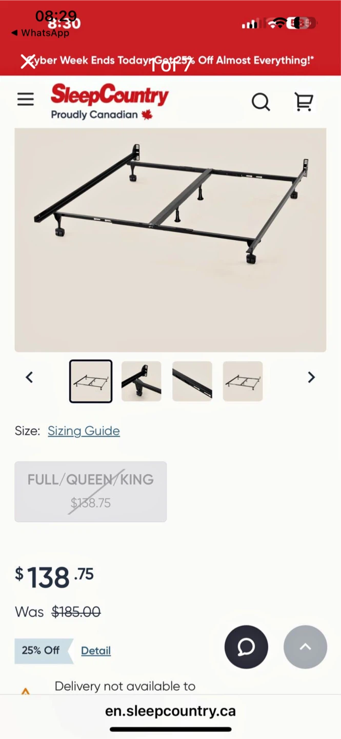 Frame + box spring  /king size w wheels - as new - photo 3