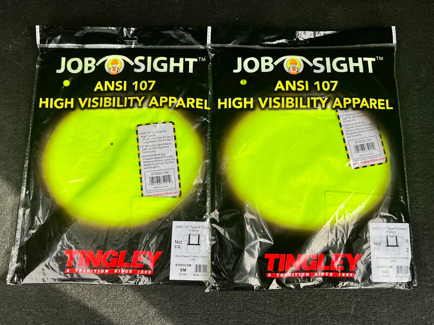 2 Job Sight ANSI 107 Type R Class 2 Safety T-Shirt - Small, Lime