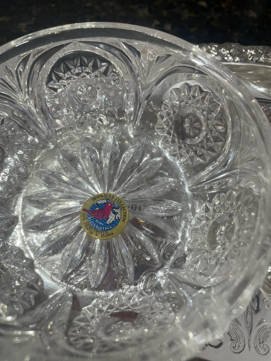 Crystal and Silver Tone Condiment Set - photo 3